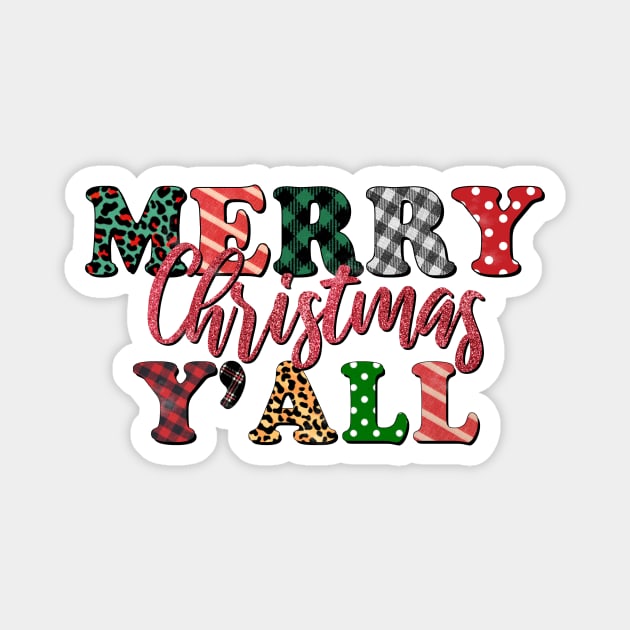 Merry Christmas Ya'll Magnet by MCALTees