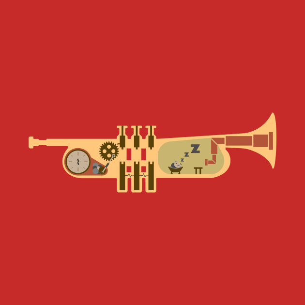 Steampunk Trumpet Sleeping Creature by sec2ndchair