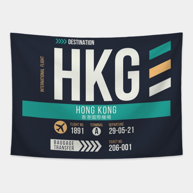 Hong Kong (HKG) Airport Code Baggage Tag Tapestry by SLAG_Creative