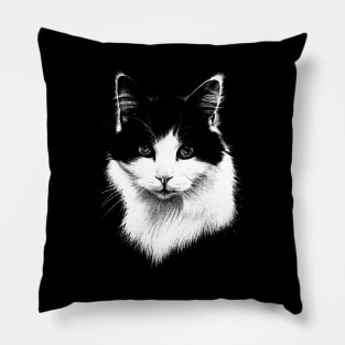 Cat / Risograph Artwork Pillow