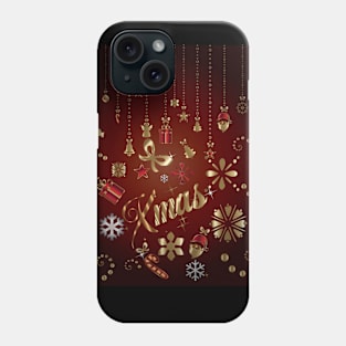 Xmas Pattern ( Golden Christmas Decoration) Phone Case