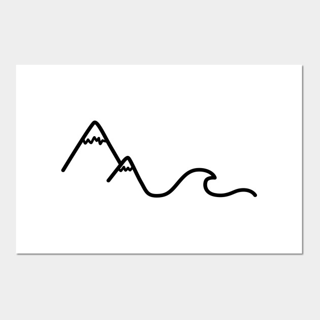 Mountain Wave Modern Art Outline For Travelers B Mountain Cartel E Impresion Artistica Teepublic Mx