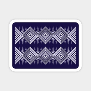 Beautiful bright tribal pattern in navy blue and white. Magnet