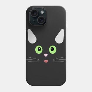 Face of a green-eyed cat Phone Case