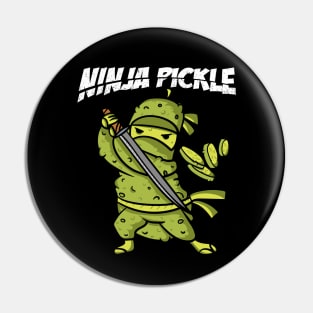 Funny ninja pickle Pin
