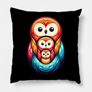 Owl Family of 3 Pillow