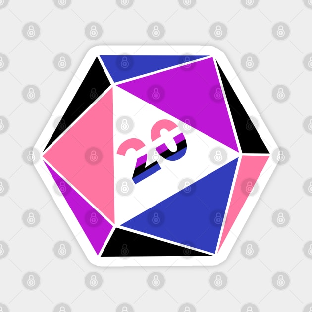 D20 | Genderfluid Magnet by PrinceSnoozy