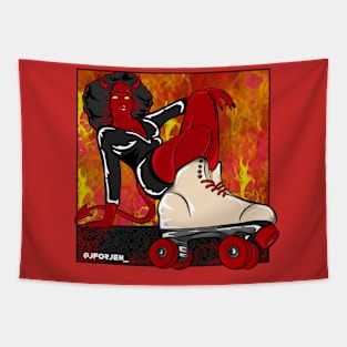 She Devil on Wheels Tapestry