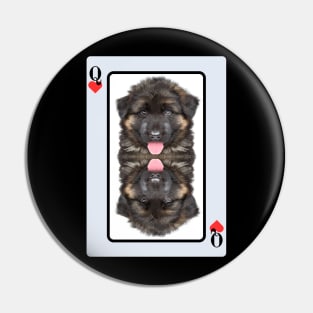 German Shepherd Queen Of Hearts Pin