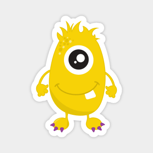 Cute Monster, Yellow Monster, Funny Monster, Silly Magnet