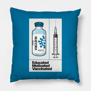 Educated Motivated Vaccinated Pillow