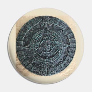 Mayan Calendar / Aztec Sun Stone from Mexico and Central America Pin