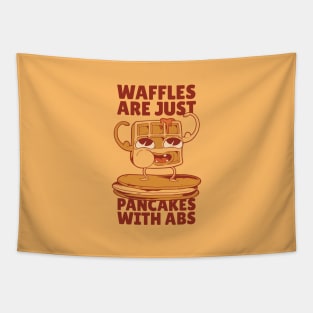 Funny waffles pancakes design Tapestry