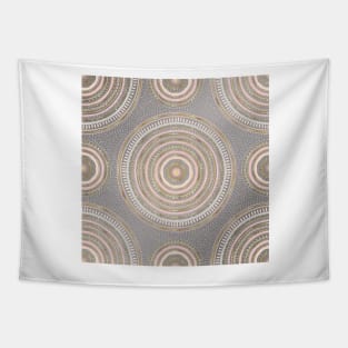 Gold Pink Geometric Doodles Gray Gradient Mandala Tapestry