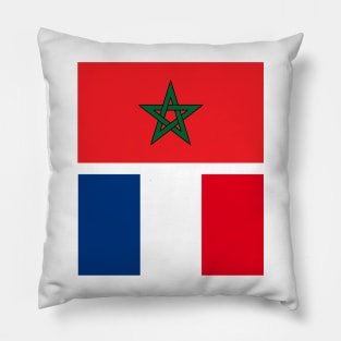 Kingdom of Morocco and France Flag Pillow