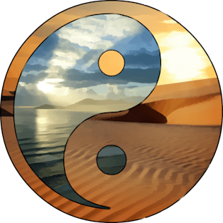 yin yang - landscapes ocean desert Magnet