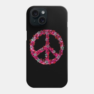 Pink Flower Power Peace Sign Phone Case