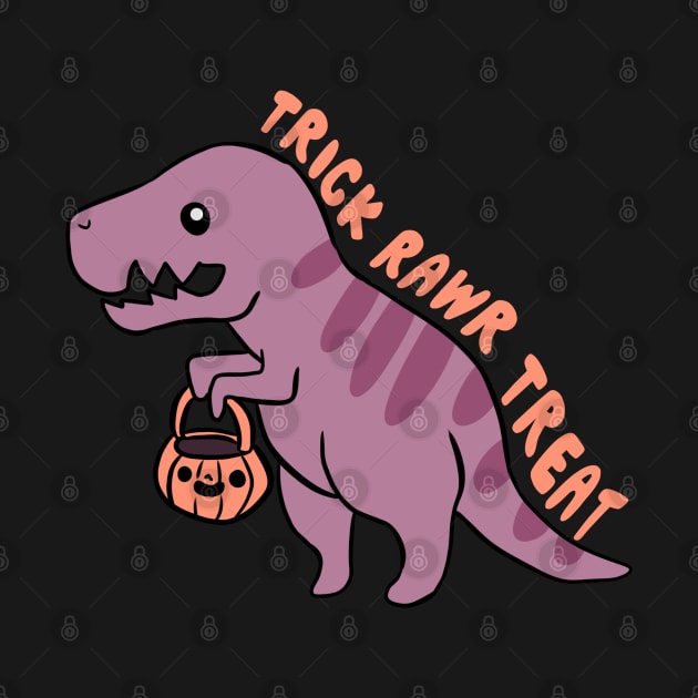 Trick rawr treat a funny T rex ready for halloween by Yarafantasyart