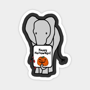 Small Vampire Elephant with Halloween Horror Card Magnet