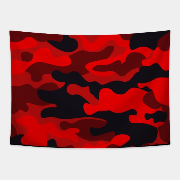 Red camo military Tapestry by Flipodesigner