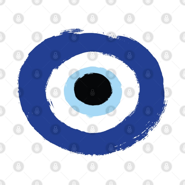 Evil Eye Greek Symbol Of Protection Artistic Blue by ProjectX23 Orange