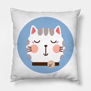 cute drawn kitty cat design 7 Pillow