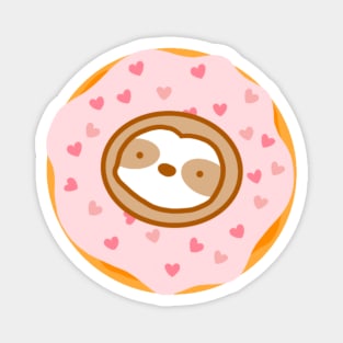 Cute Heart Sprinkle Donut Sloth Magnet