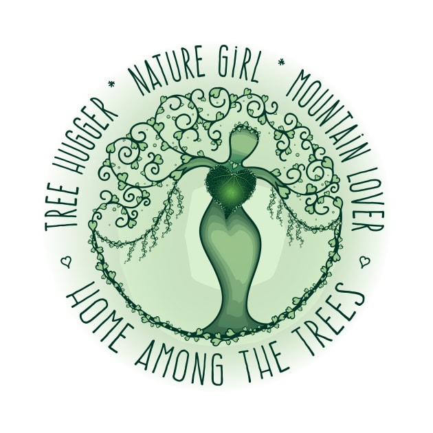 Asheville, NC - Nature Tree Girl - Green WBG 20 by AVL Merch