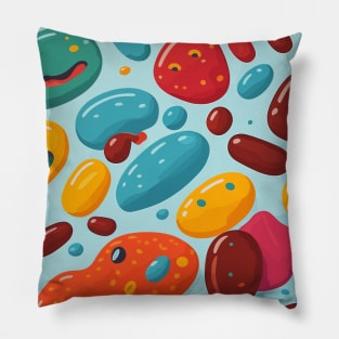 We Are All Human Beans Colorfool Food Splash Pun Cartoon Pillow