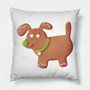 Gingerbread dog for christmas greeting cards Pillow