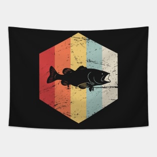 Retro Vintage Bass Fishing Icon Tapestry