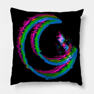 Glitched moon Pillow