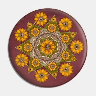 Sunflower mandala Pin