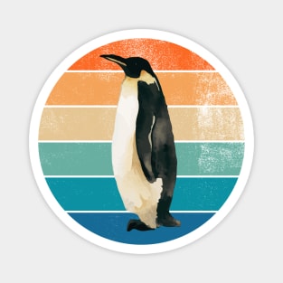 Vintage Sunset Penguin Magnet