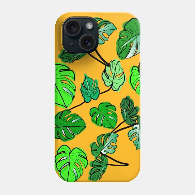 Monstera tropical plants Phone Case by CindyS