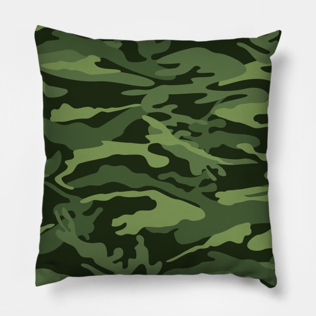 Green Camouflage pattern. Pillow by CraftCloud