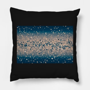 Star explosion, outer space illustration, ink blue and coral pink Pillow