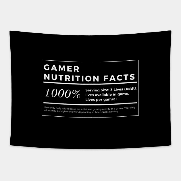 Gamer Nutrition Facts Tapestry by stephanieduck