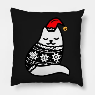 Cozy Christmas Sweater Cat Pillow