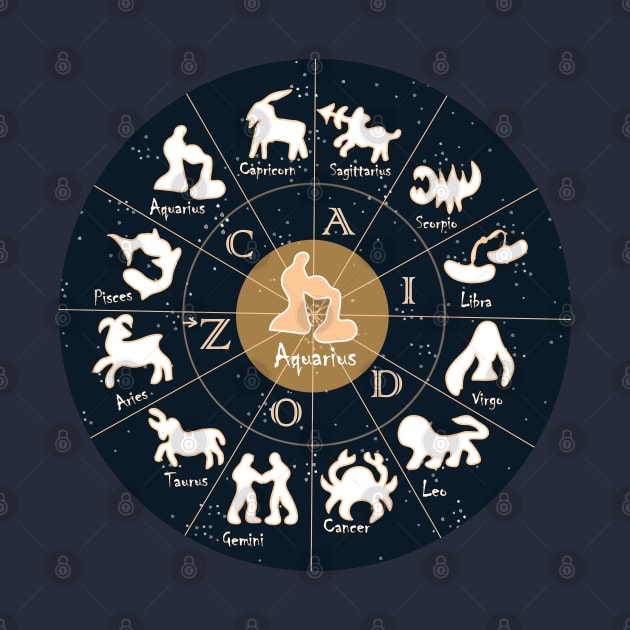 Aquarius, Zodiac, Astrology, Horoscope, Stars, Sun-and-moon. Birthday, Valentines-day, Holidays, by PrintedDreams