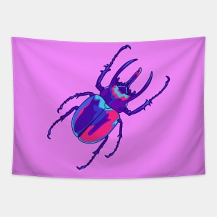 Violet and pink rhinoceros beetle illustration Tapestry