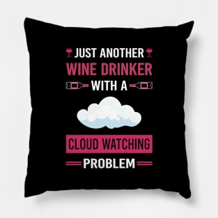 Wine Drinker Cloud Watching Pillow