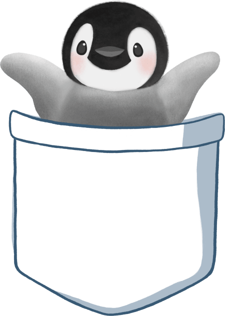 Tiny Penguin In Fake Pocket Kids T-Shirt by awesomesaucebysandy