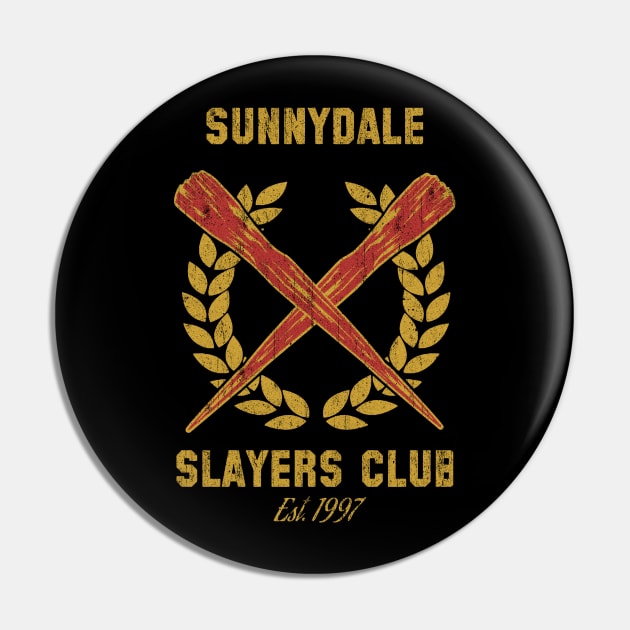 Sunnydale Slayers Club Vintage Pin by Ilustra Zee Art