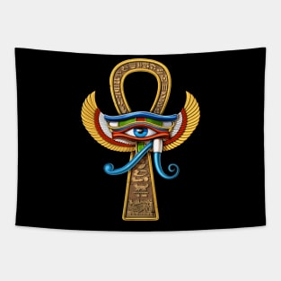 Egyptian Eye Of Horus Ankh Tapestry