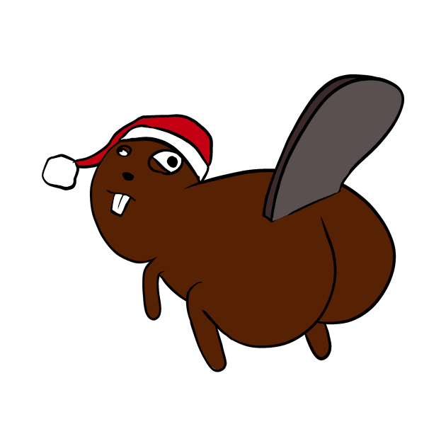 Silly Christmas beaver by Captain Caricature's shop