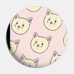 Cute Cat Face With Pink Background Pattern Pin