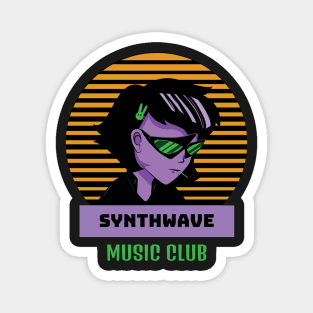 Synthwave Cyberpunk Music Club Magnet