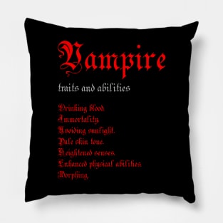 Vampire traits and abilities Pillow