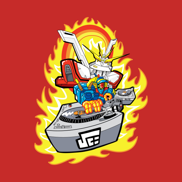 Burning Finger Turntablist Gundam TShirt TeePublic